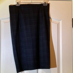 Liverpool Black Checkered Pencil Skirt